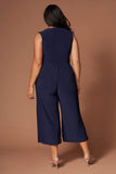 Vivienne Navy Midi Jumpsuit-Rompers